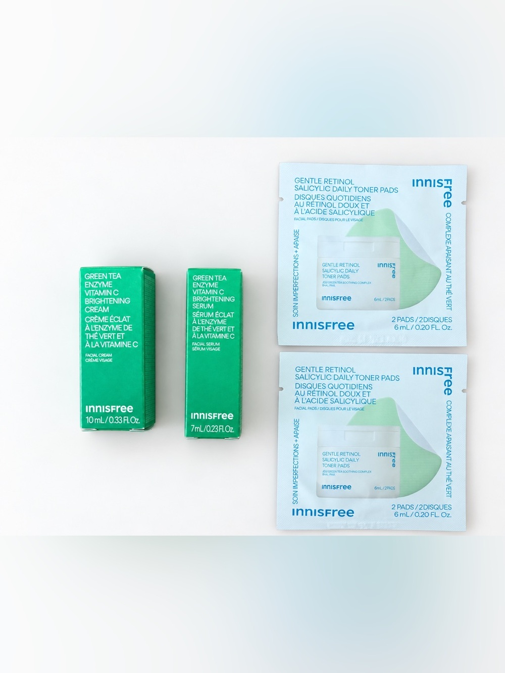 NEW Innisfree Vitamin C Serum & Cream Mini Set + Retinol Toner Pads